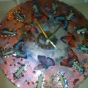 Colorful Butterfly Wall Clock